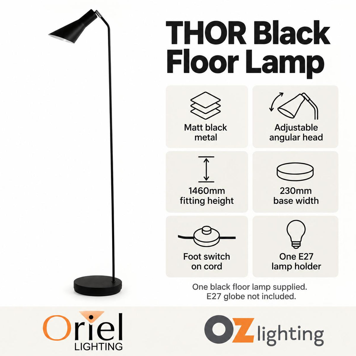 Oriel THOR Floor Lamp-Oriel Lighting-Ozlighting.com.au