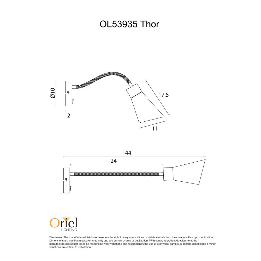 Oriel THOR Wall Light - 25W, Switched Flexible-Oriel Lighting-Ozlighting.com.au