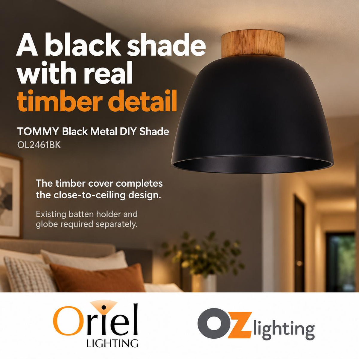 Oriel TOMMY DIY Shade - Metal-Oriel Lighting-Ozlighting.com.au
