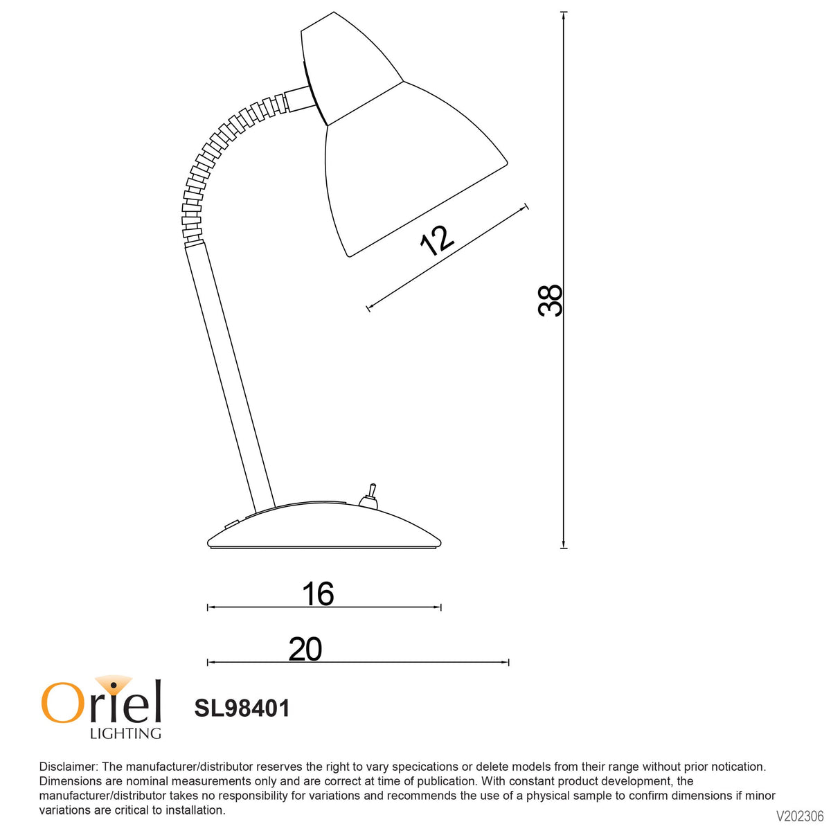 Oriel TRAX - Classic Gooseneck Metal Task Desk And Table Lamp-Oriel Lighting-Ozlighting.com.au