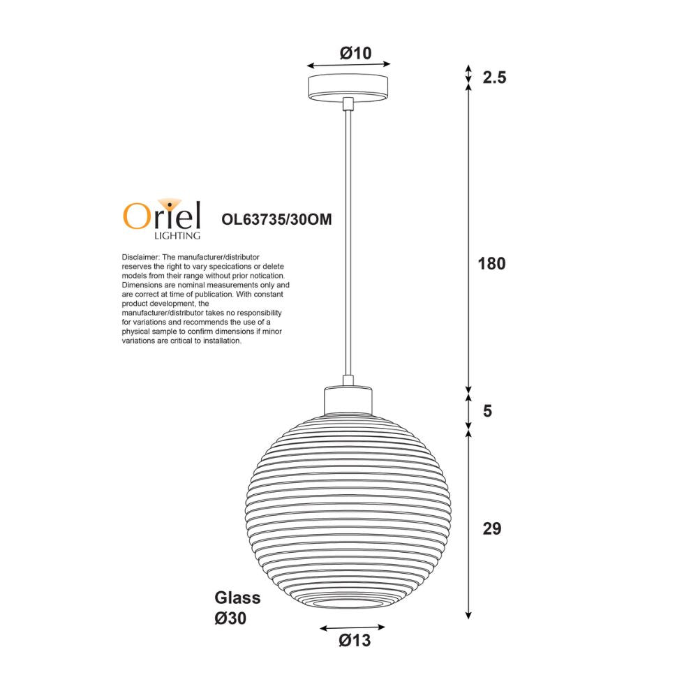 Oriel TWILLO Pendant - 1 Light-Oriel Lighting-Ozlighting.com.au