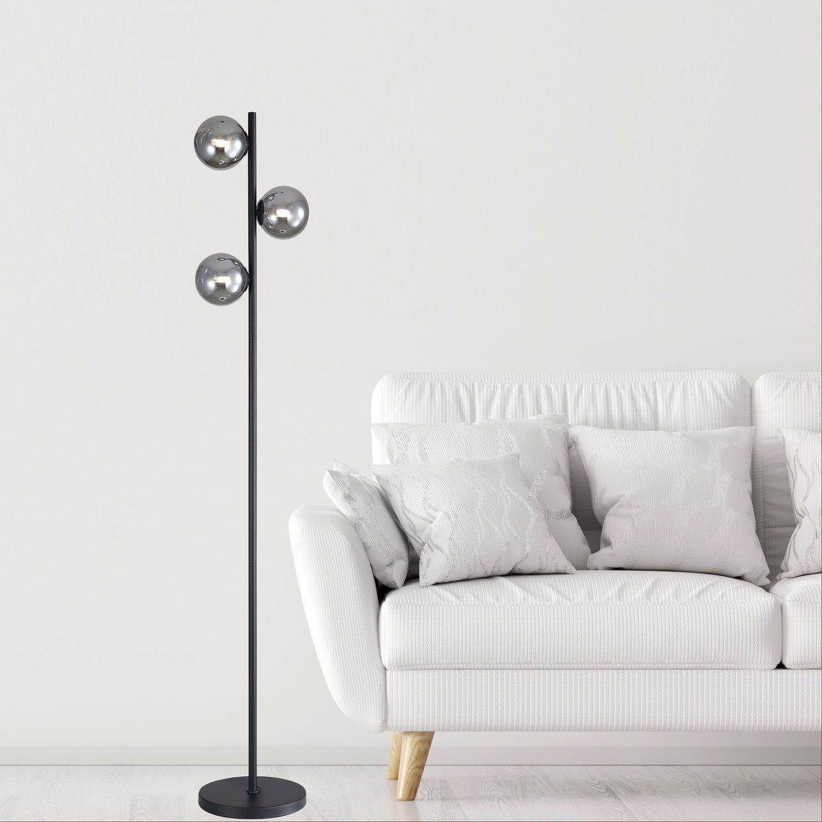Oriel VALCROSS Smoke Glass Floor Lamp-Oriel Lighting-Ozlighting.com.au