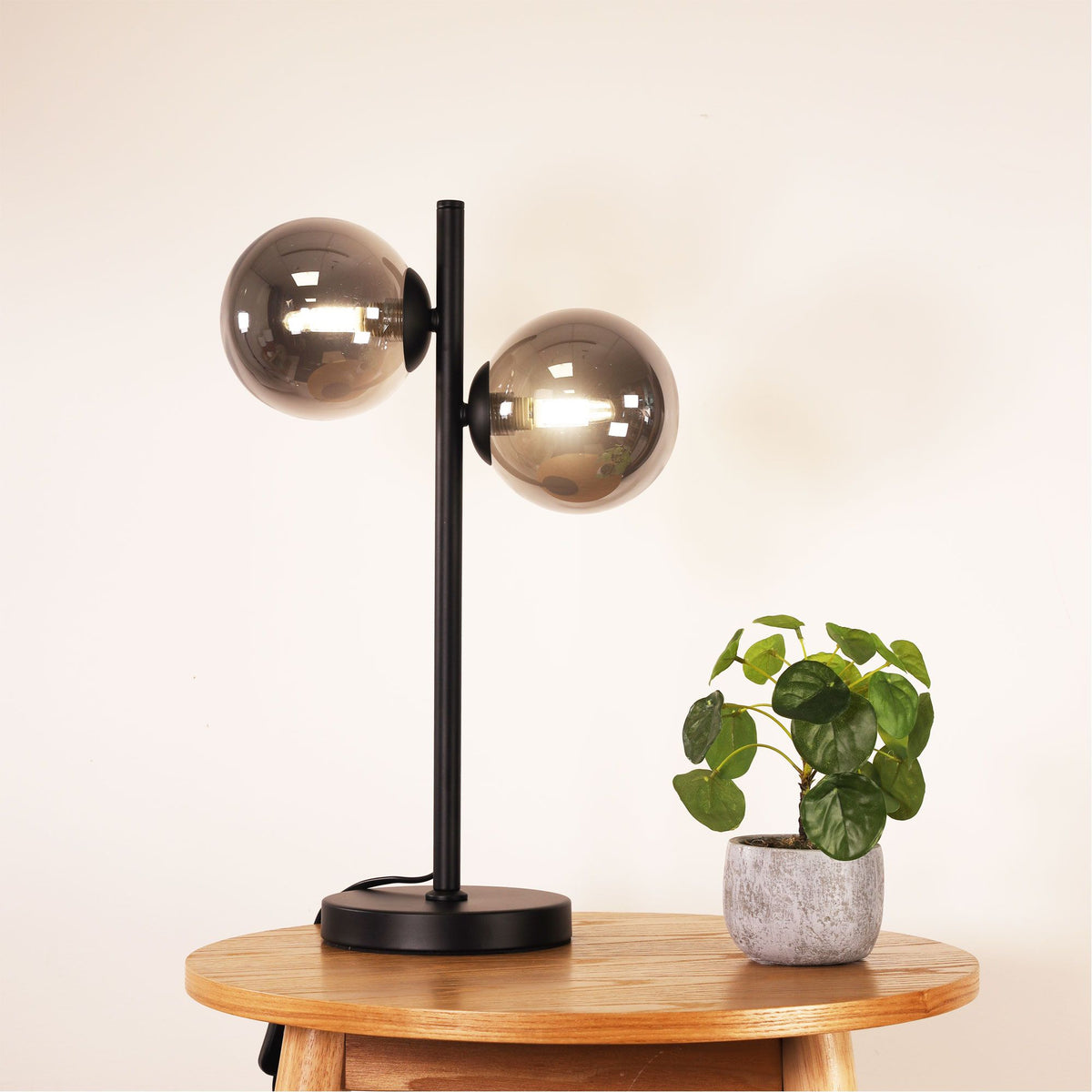 Oriel VALCROSS Smoke Glass Table Lamp-Oriel Lighting-Ozlighting.com.au