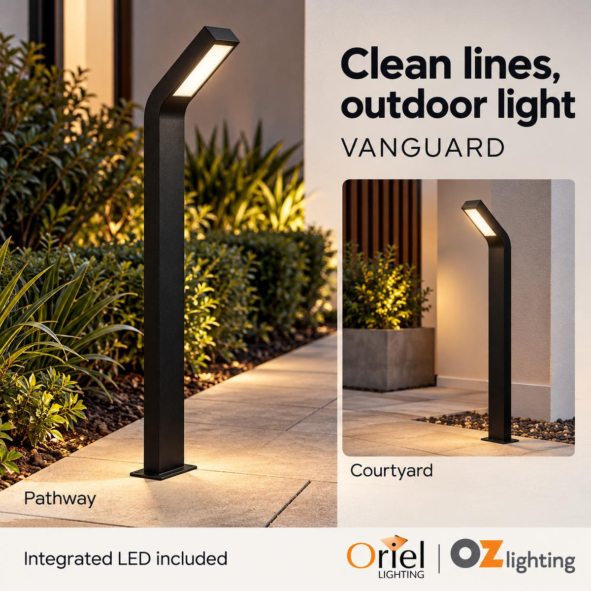 Oriel VANGUARD LED Bollard Light - 10W-Oriel Lighting-Ozlighting.com.au