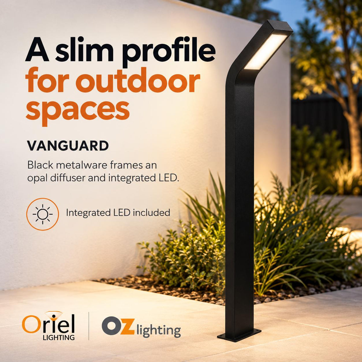 Oriel VANGUARD LED Bollard Light - 10W-Oriel Lighting-Ozlighting.com.au