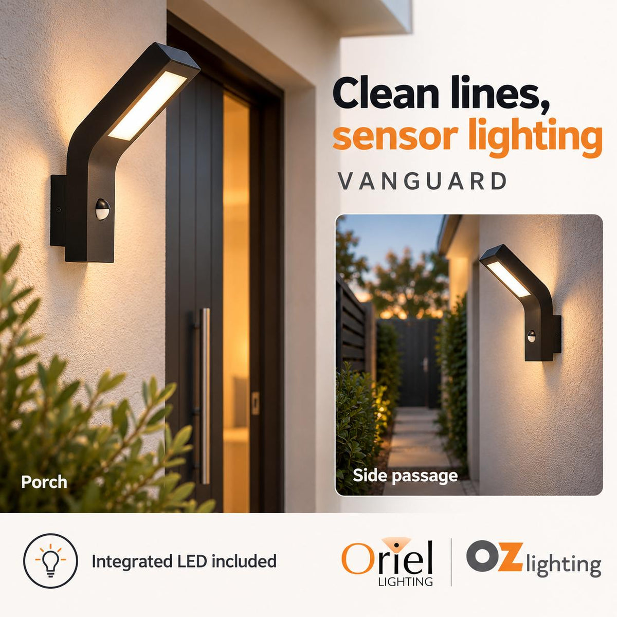 Oriel VANGUARD Outdoor LED Sensor Light - 10W-Oriel Lighting-Ozlighting.com.au