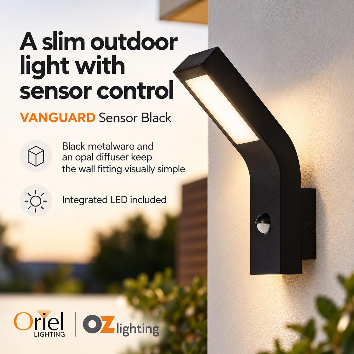 Oriel VANGUARD Outdoor LED Sensor Light - 10W-Oriel Lighting-Ozlighting.com.au