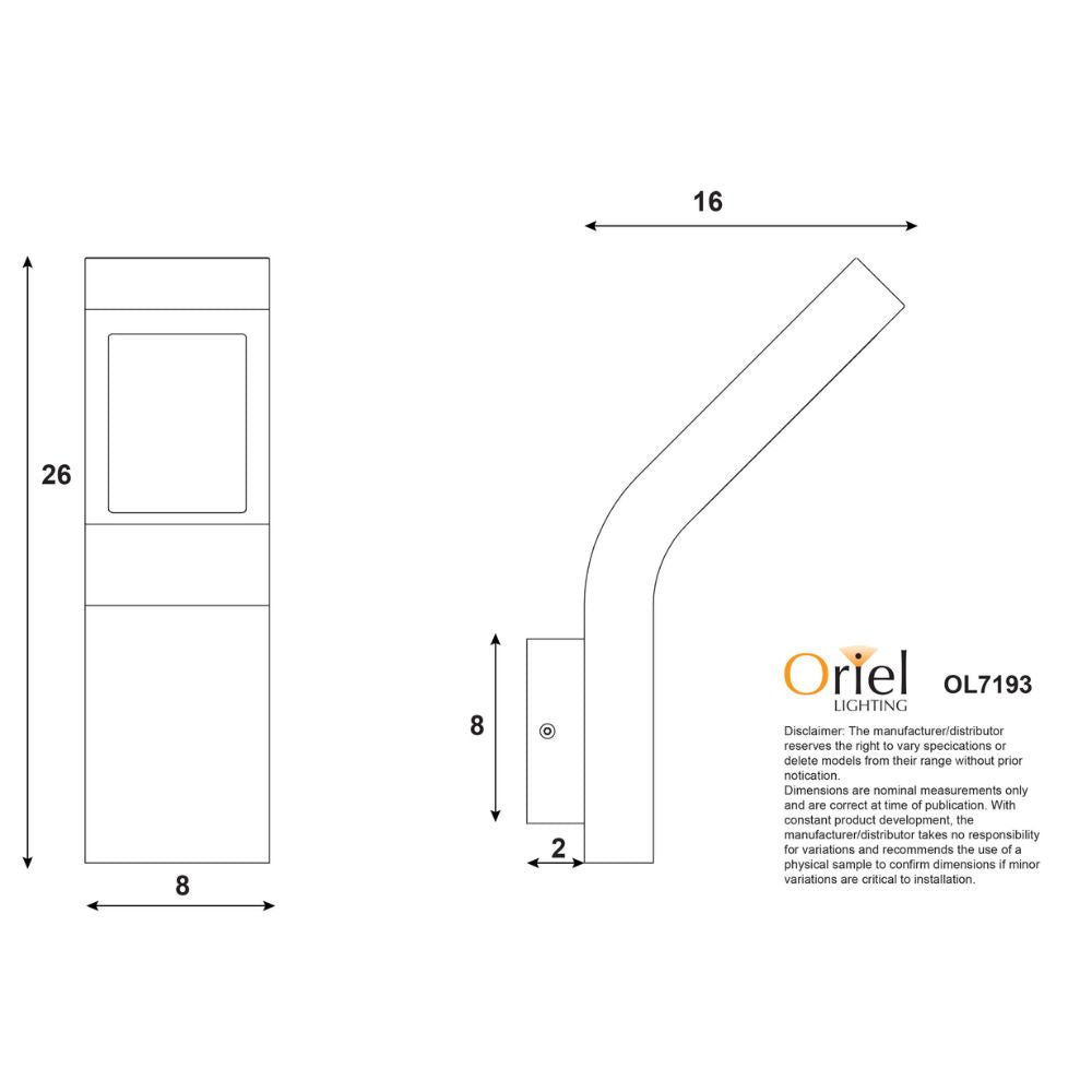Oriel VANGUARD Outdoor LED Wall Light - 10W-Oriel Lighting-Ozlighting.com.au