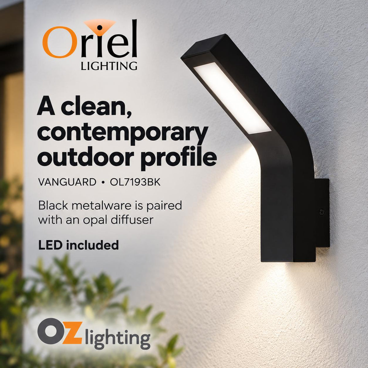 Oriel VANGUARD Outdoor LED Wall Light - 10W-Oriel Lighting-Ozlighting.com.au