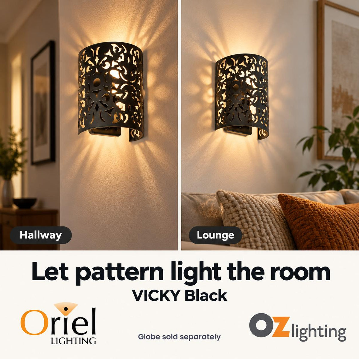 Oriel VICKY Wall Light - 1 Light Interior-Oriel Lighting-Ozlighting.com.au