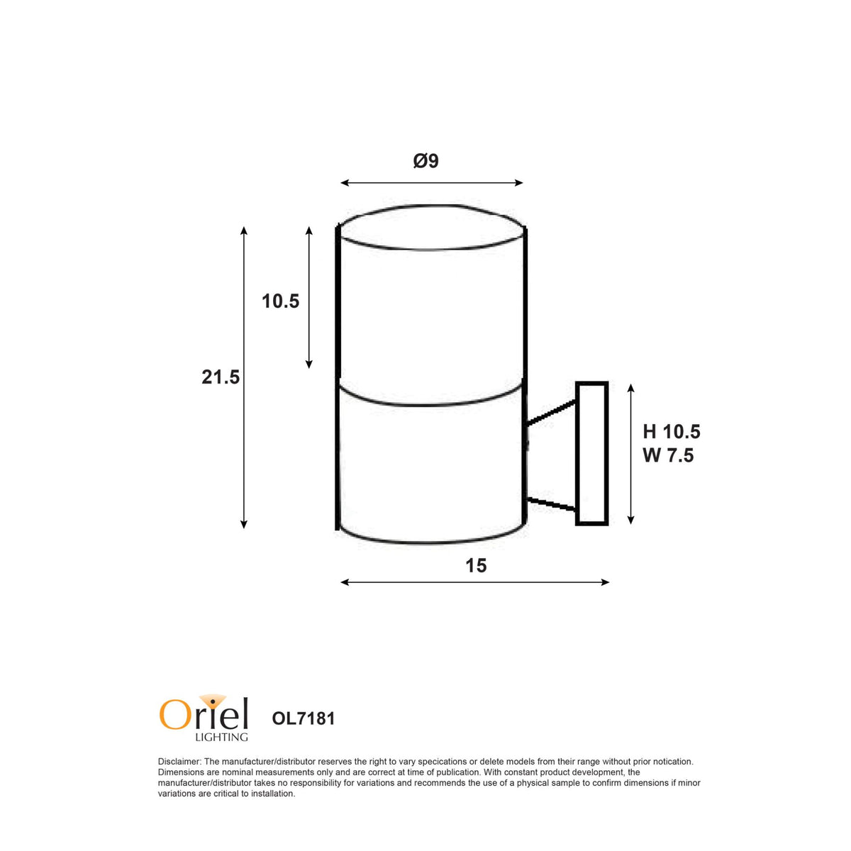 Oriel WANAKA Outdoor Wall Light - 60W-Oriel Lighting-Ozlighting.com.au