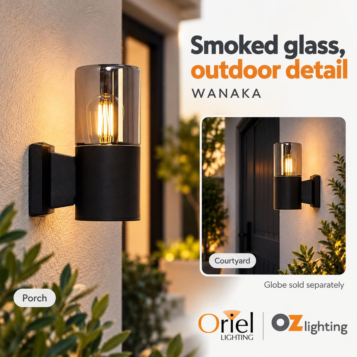 Oriel WANAKA Outdoor Wall Light - 60W-Oriel Lighting-Ozlighting.com.au
