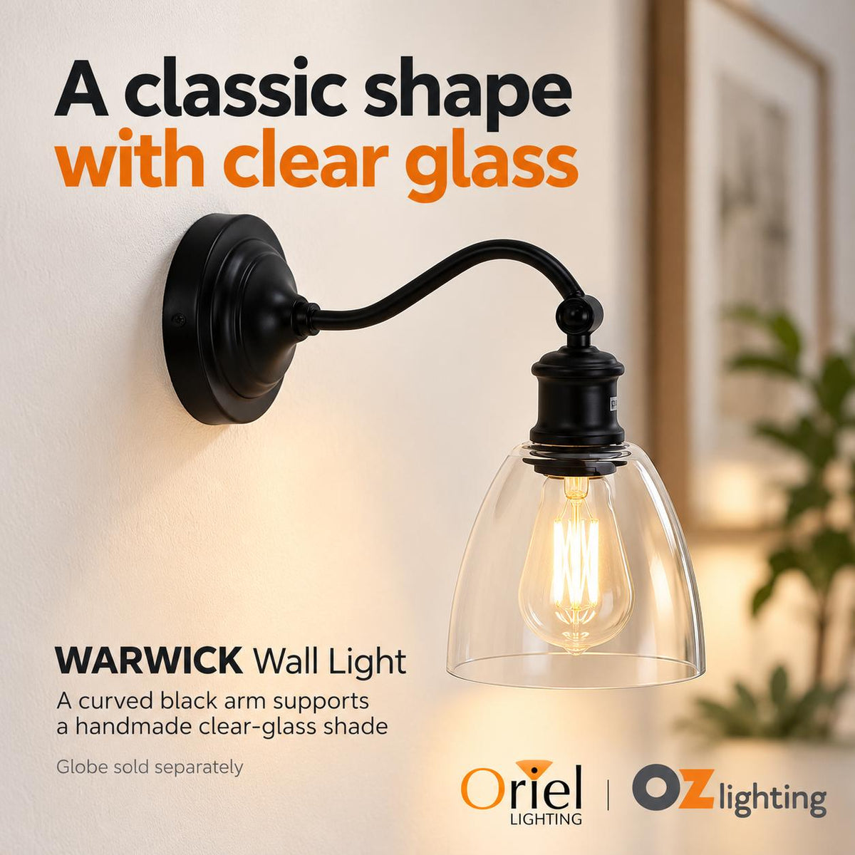 Oriel WARWICK Wall Light - 1 Light Interior-Oriel Lighting-Ozlighting.com.au