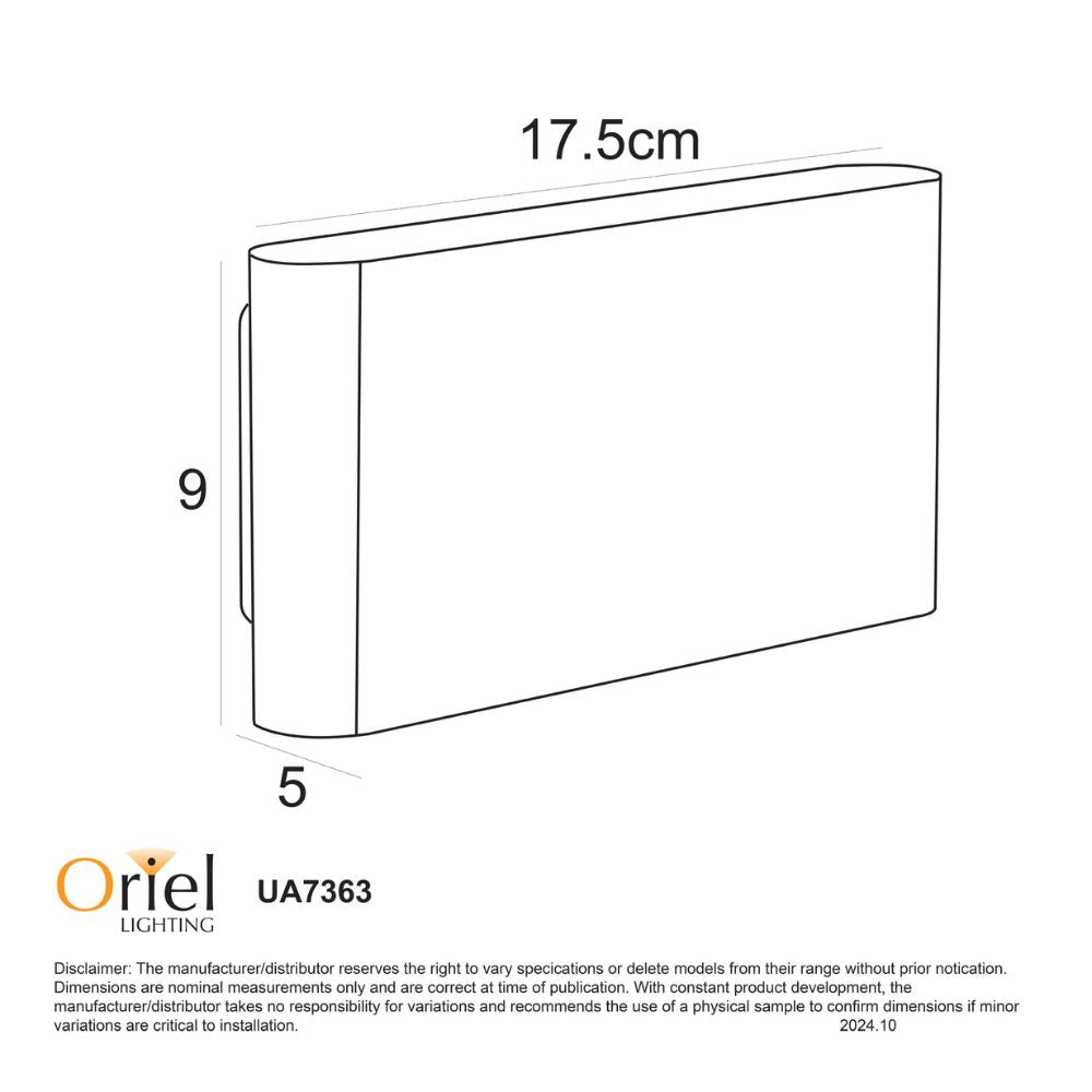 Oriel WASH LED Wall Light - 2x6W Up/Down-Oriel Lighting-Ozlighting.com.au