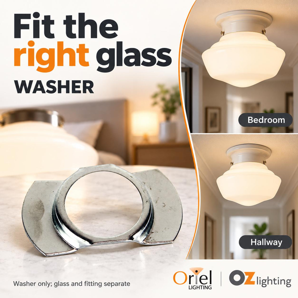 Oriel WASHER Washer - Stepped Steel-Oriel Lighting-Ozlighting.com.au