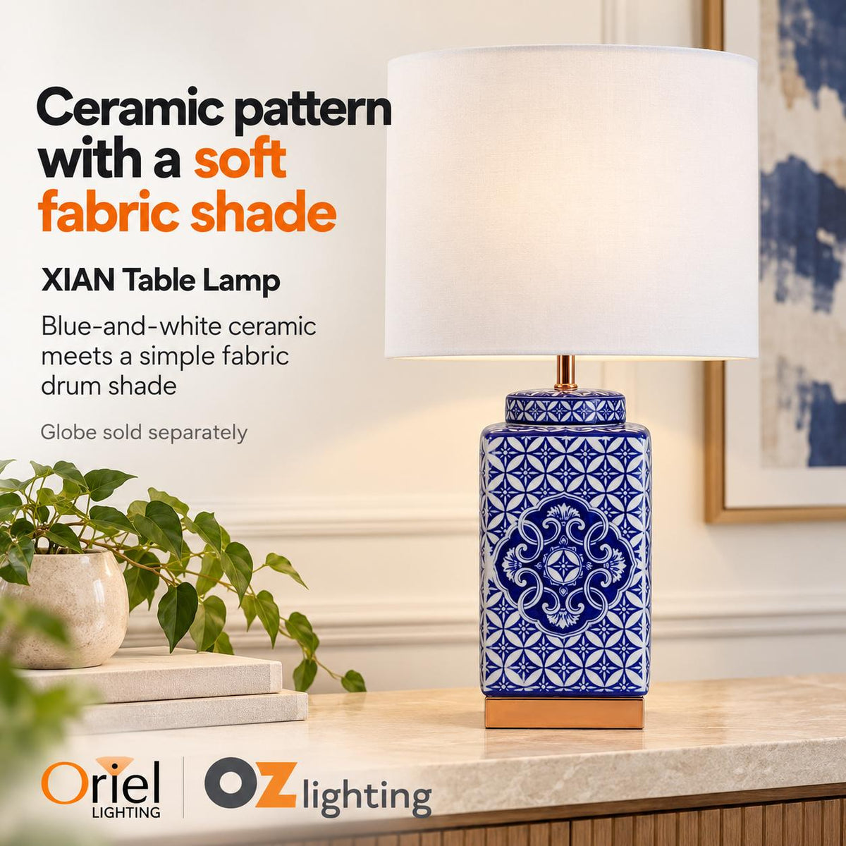 Oriel XIAN Table Lamp - Complete-Oriel Lighting-Ozlighting.com.au