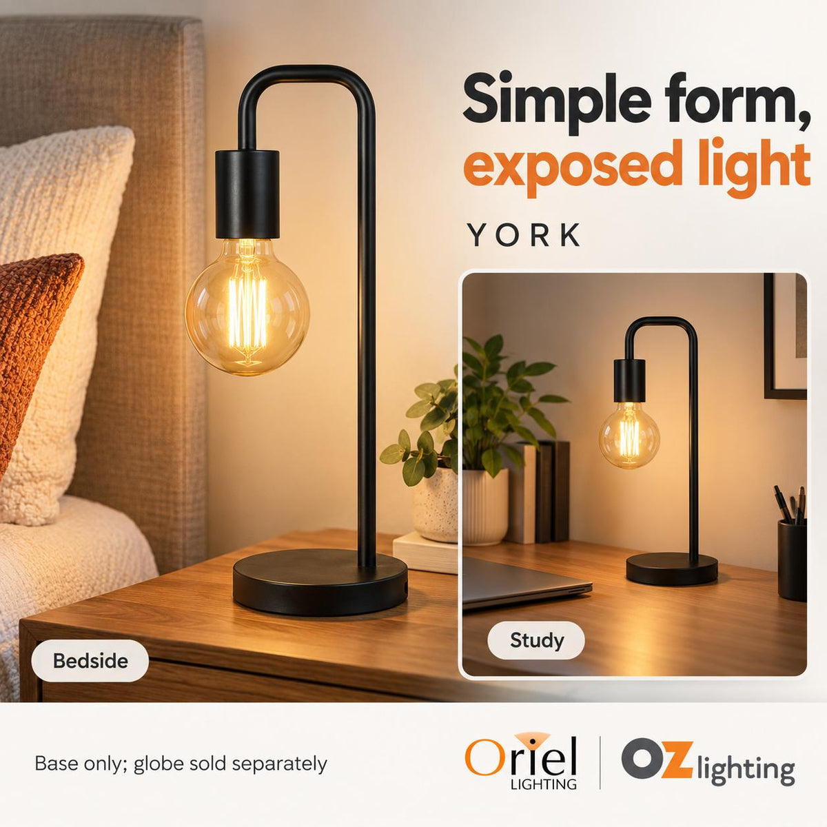 Oriel YORK Table Lamp-Oriel Lighting-Ozlighting.com.au