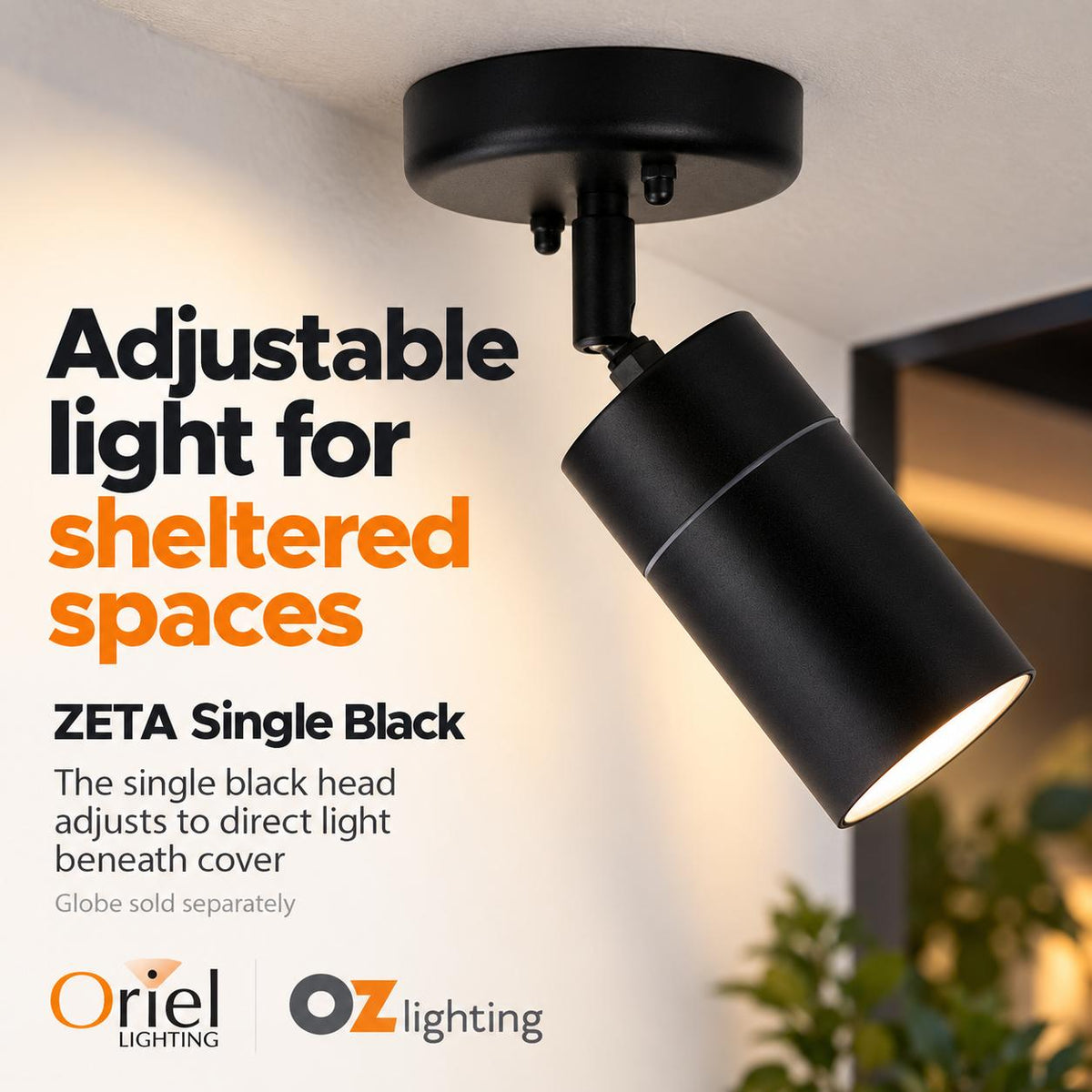 Oriel ZETA Outdoor Spotlight - 1/2/3 Light Adjustable, IP44-Oriel Lighting-Ozlighting.com.au