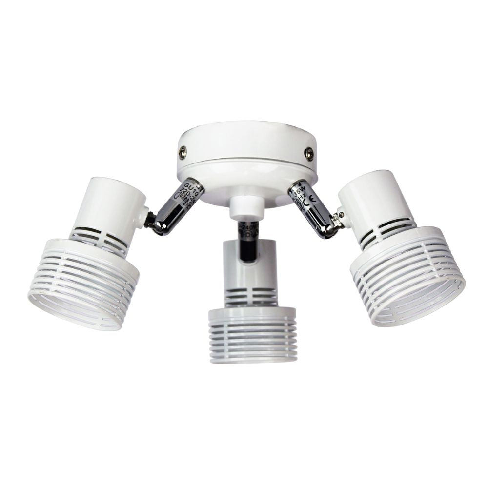 Oriel ZIP 3 Spotlight - 3xGU10 Adjustable Indoor Ceiling Fan, Accessory, Brushed Chrome-Oriel Lighting-Ozlighting.com.au