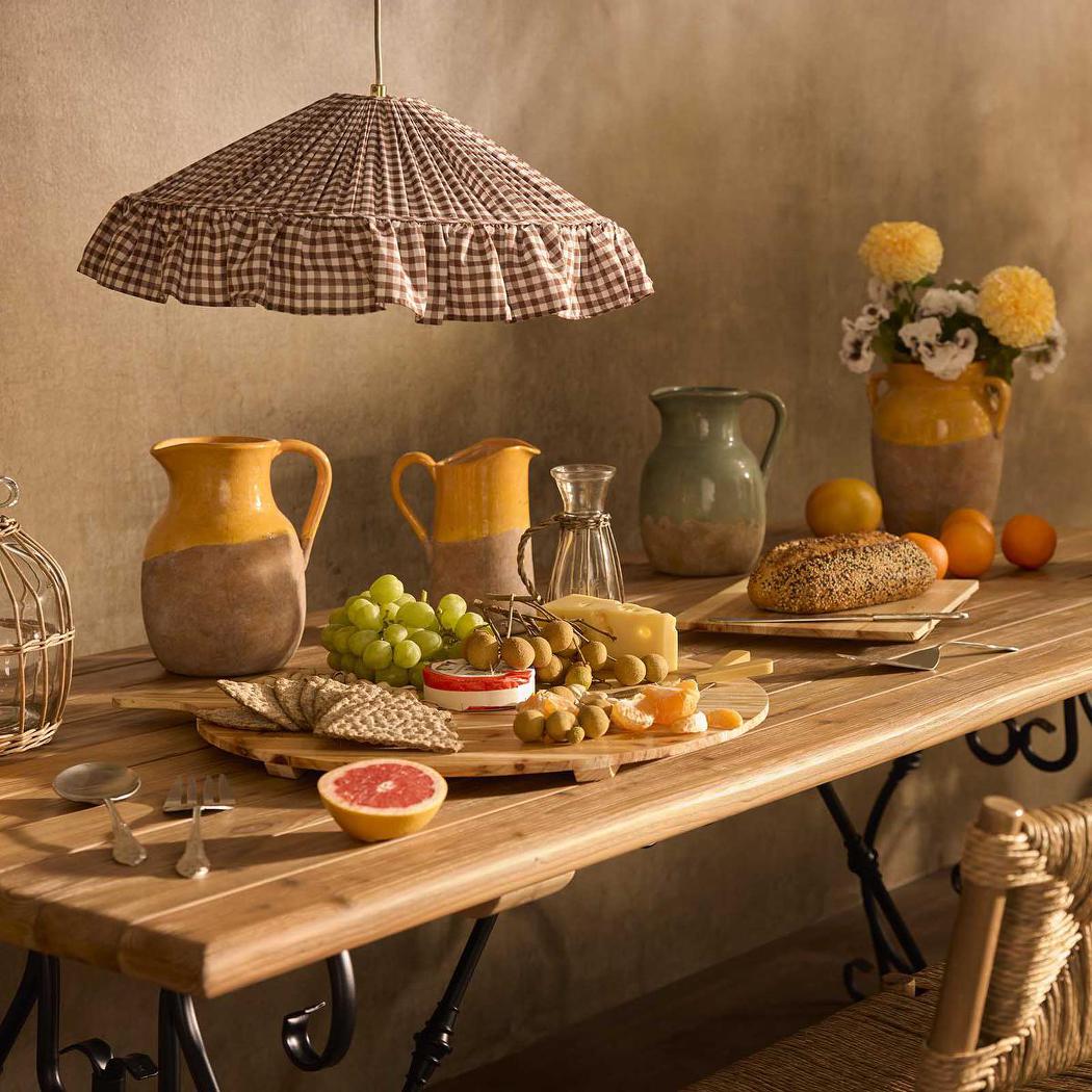 Perfect Pieces THE HEIRLOOM Pleated Lampshade Gingham Brown-PERFECT PIECES-Ozlighting.com.au