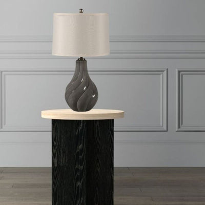RHA AMORA - Grey Crackle Swirl Ceramic Table Lamp-RHA-Ozlighting.com.au