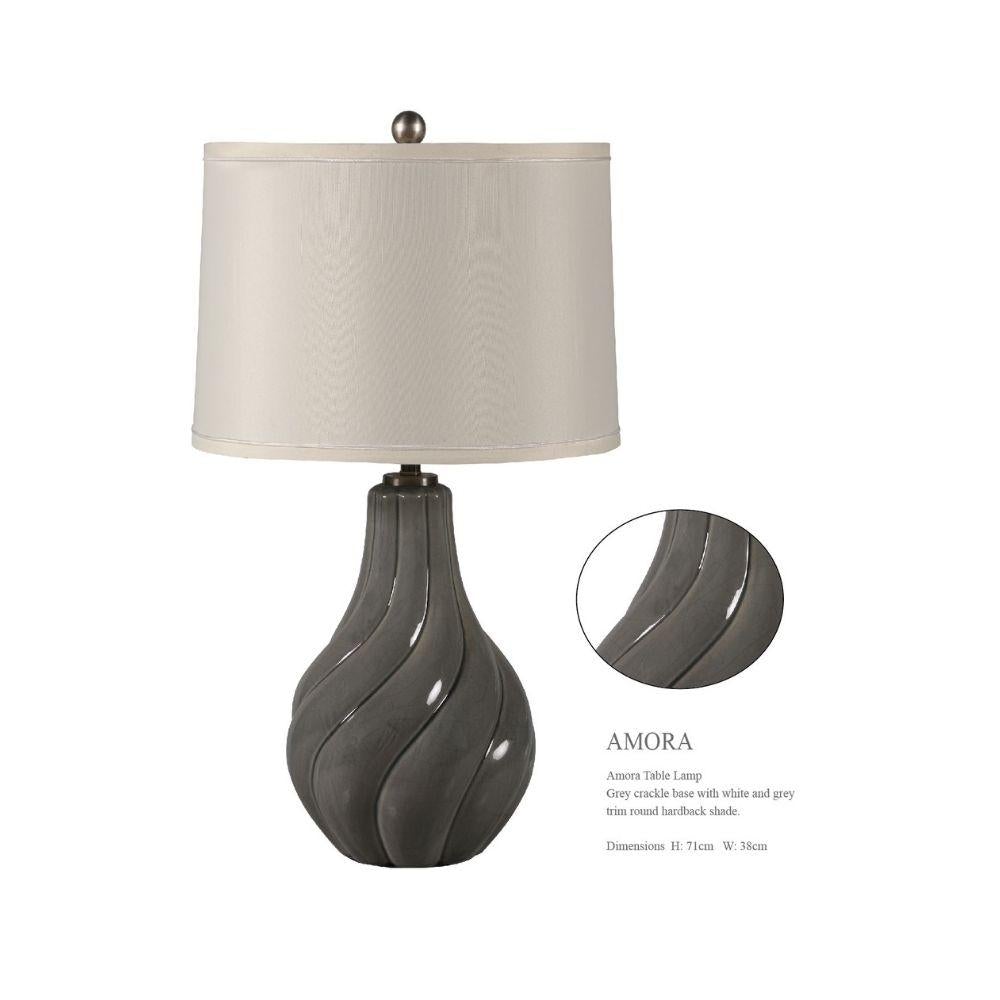 RHA AMORA Table Lamp - Grey Crackle Swirl Ceramic-RHA-Ozlighting.com.au