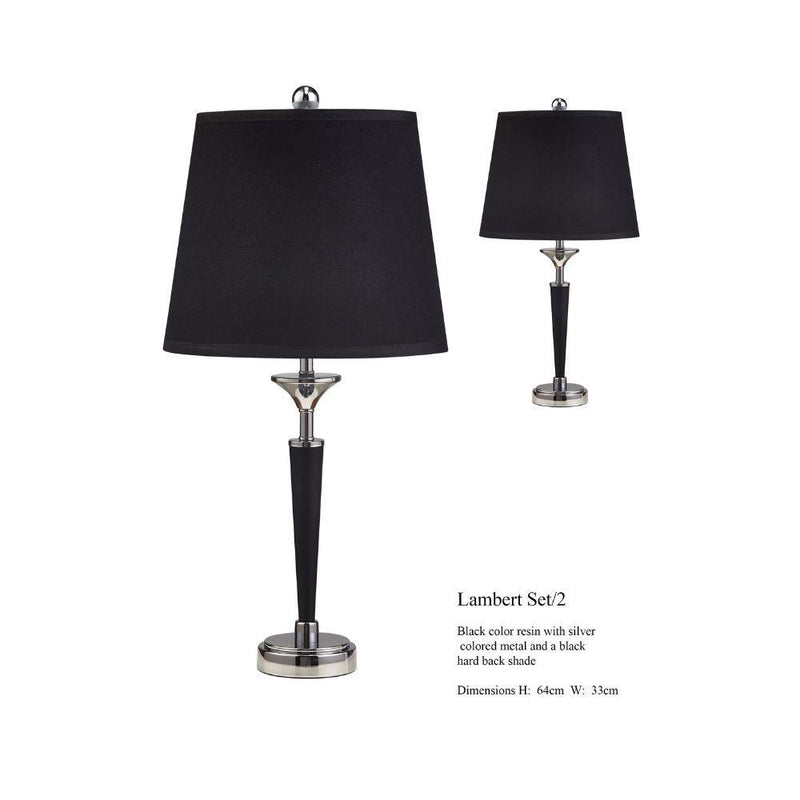 RHA LAMBERT - Black Resin And Metal Table Lamp 2pcs Package Offer-RHA-Ozlighting.com.au