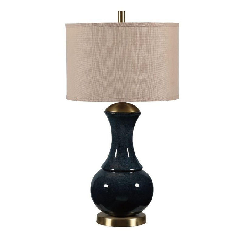 RHA OVERTON - Metallic Blue Ceramic Table Lamp-RHA-Ozlighting.com.au