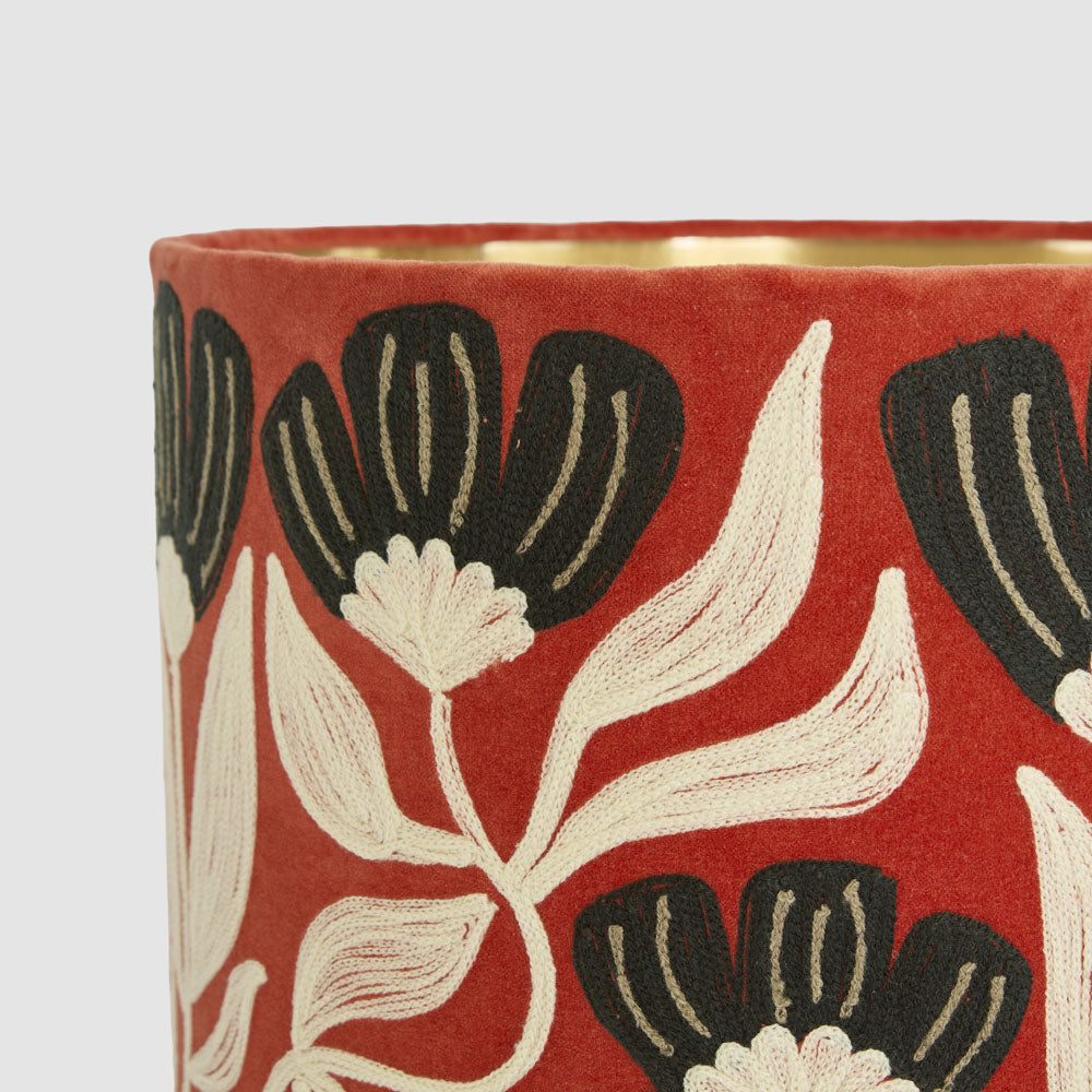 Ruby Star AD DAISY Velvet Drum Shade Rust-RUBY STAR-Ozlighting.com.au