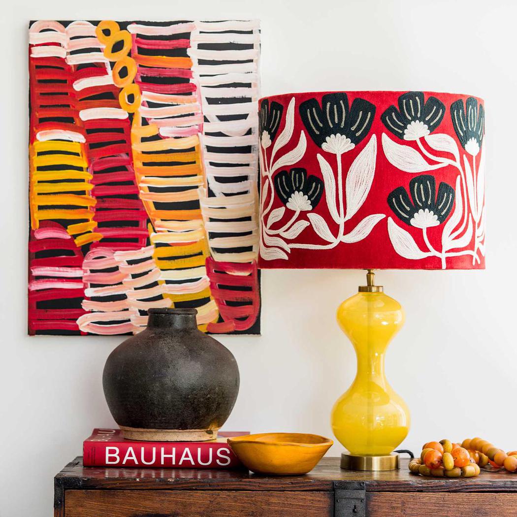 Ruby Star AD DAISY Velvet Drum Shade Rust-RUBY STAR-Ozlighting.com.au