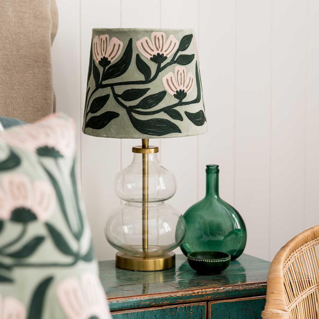 Ruby Star AD DAISY Velvet Tapered Shade Sage Green-RUBY STAR-Ozlighting.com.au