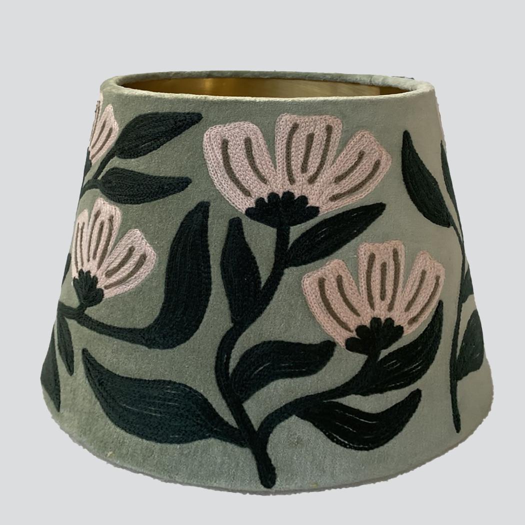 Ruby Star AD DAISY Velvet Tapered Shade Sage Green-RUBY STAR-Ozlighting.com.au