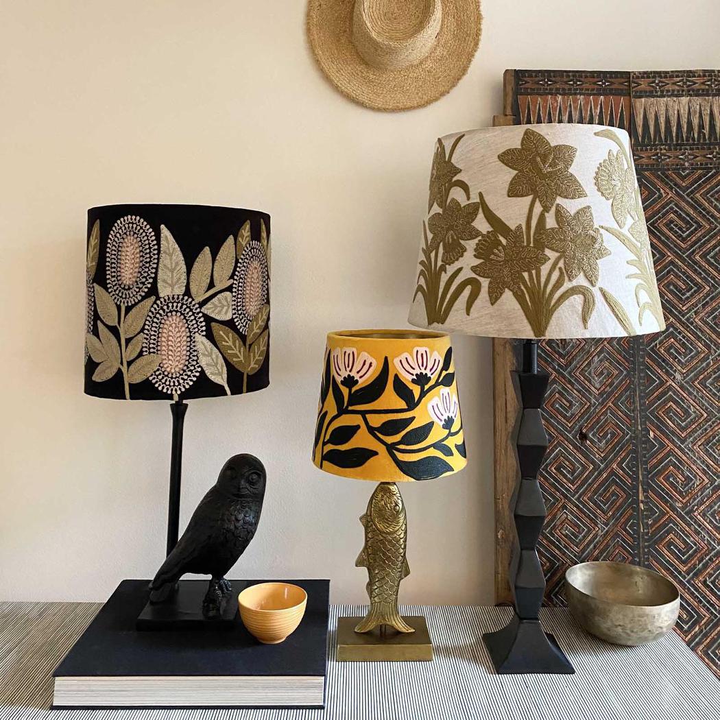 Ruby Star AD DAISY Velvet Tapered Shade Yellow-RUBY STAR-Ozlighting.com.au