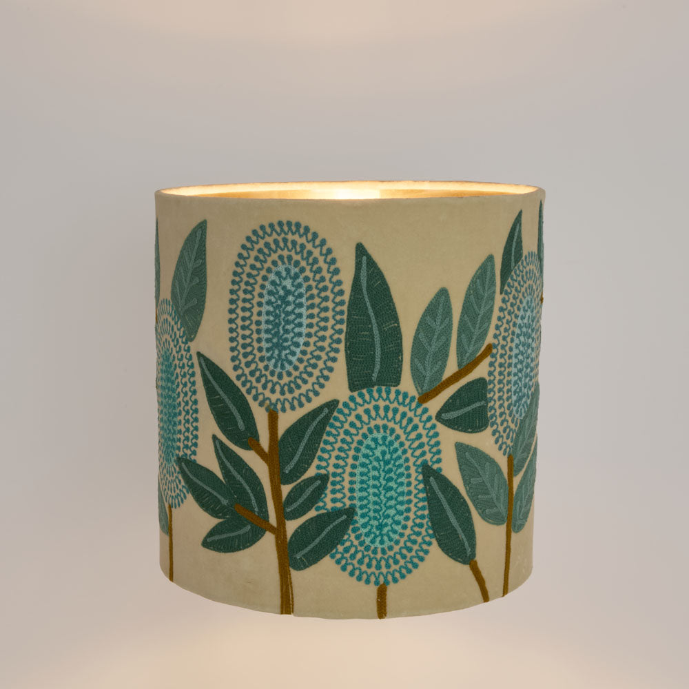 Ruby Star BANKSIA Velvet Drum Shade - Medium Turquoise Multi-RUBY STAR-Ozlighting.com.au