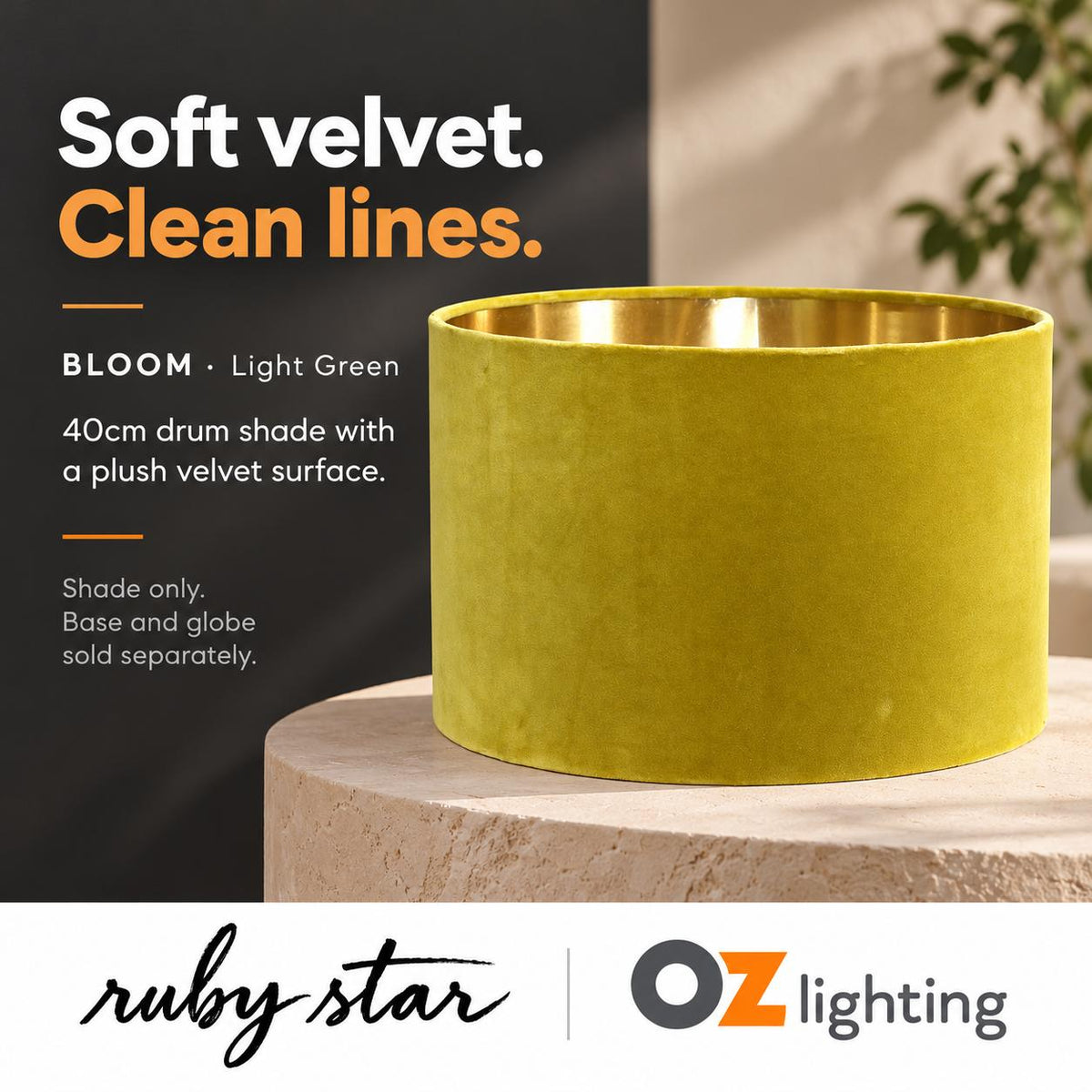 Ruby Star BLOOM Drum Shade - 40cm, Light Green-RUBY STAR-Ozlighting.com.au