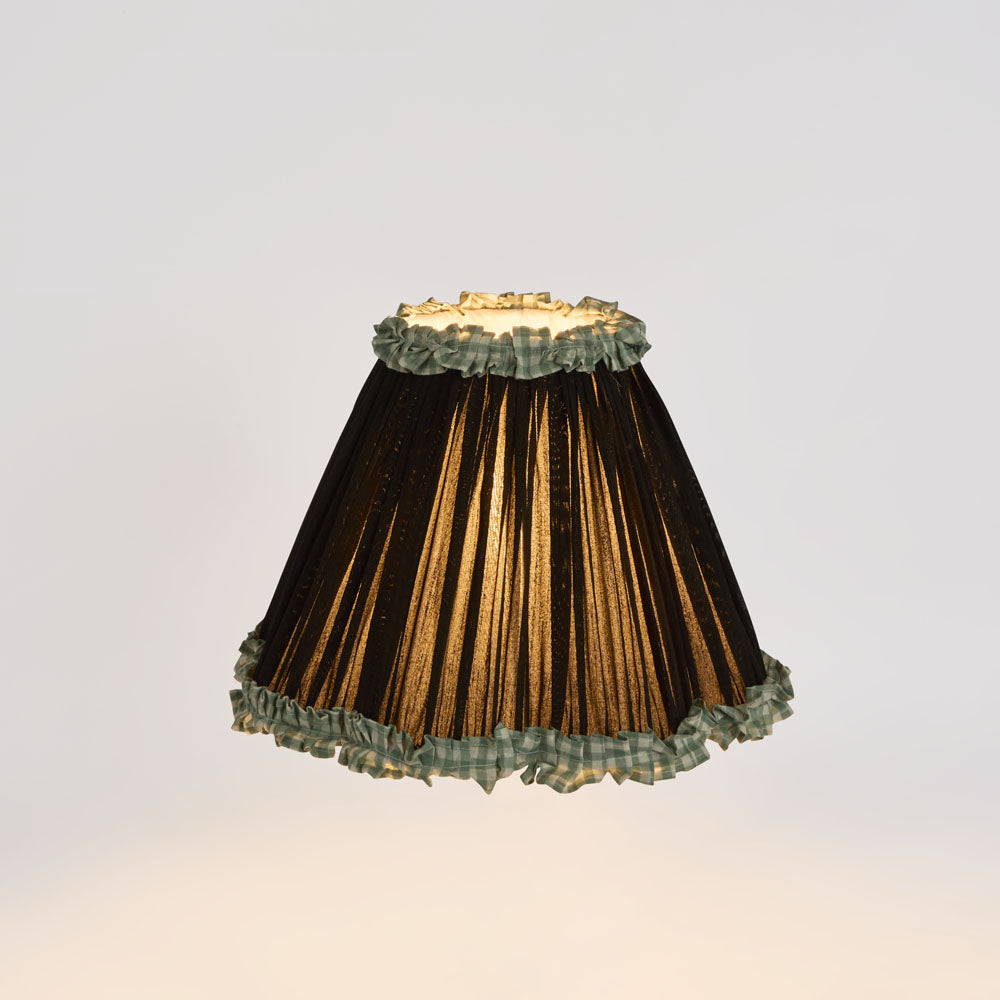 Ruby Star CHARLOTTE Ruffle Tapered Shade Black-RUBY STAR-Ozlighting.com.au