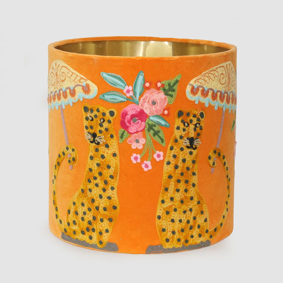 Ruby Star CHEETAHS 30cm Drum Shade Orange-RUBY STAR-Ozlighting.com.au