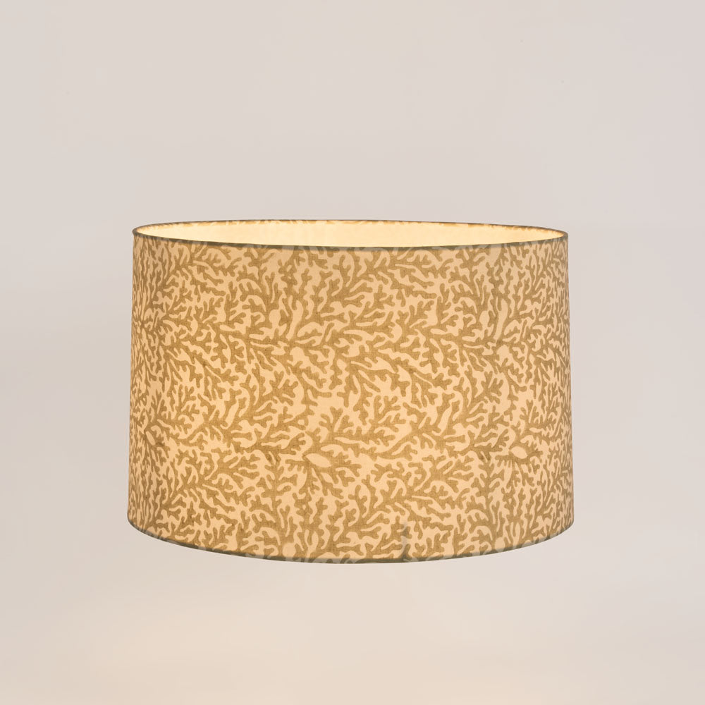 Ruby Star CORAL BAY Block Print Drum Shade Grey-RUBY STAR-Ozlighting.com.au
