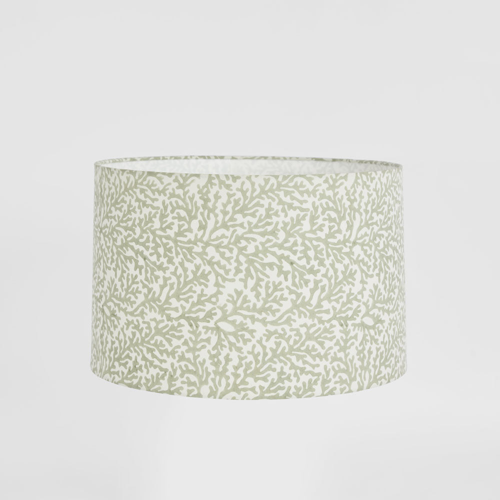Ruby Star CORAL BAY Block Print Drum Shade Grey-RUBY STAR-Ozlighting.com.au