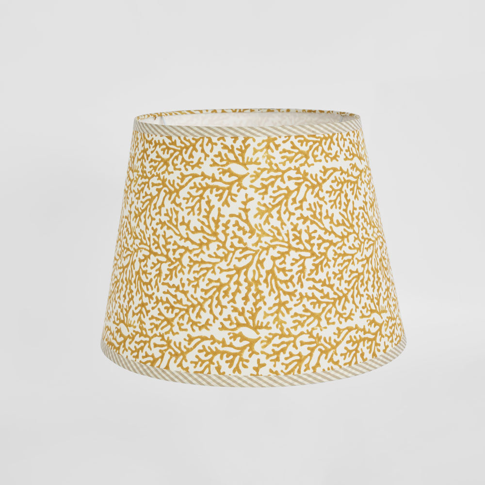 Ruby Star CORAL BAY Block Print Tapered Shade Mustard-RUBY STAR-Ozlighting.com.au