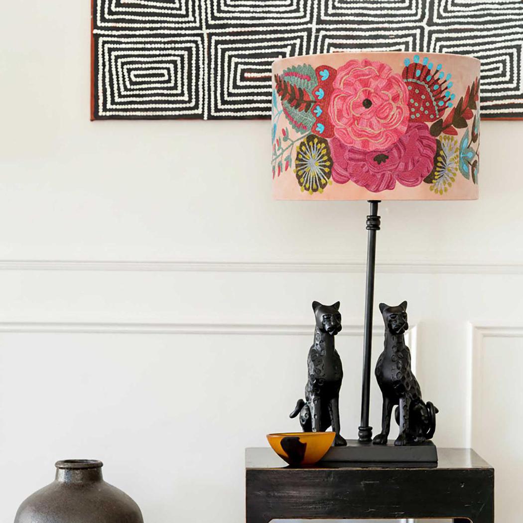Ruby Star DAHLIA Drum Shade 40x25cm Pink-RUBY STAR-Ozlighting.com.au