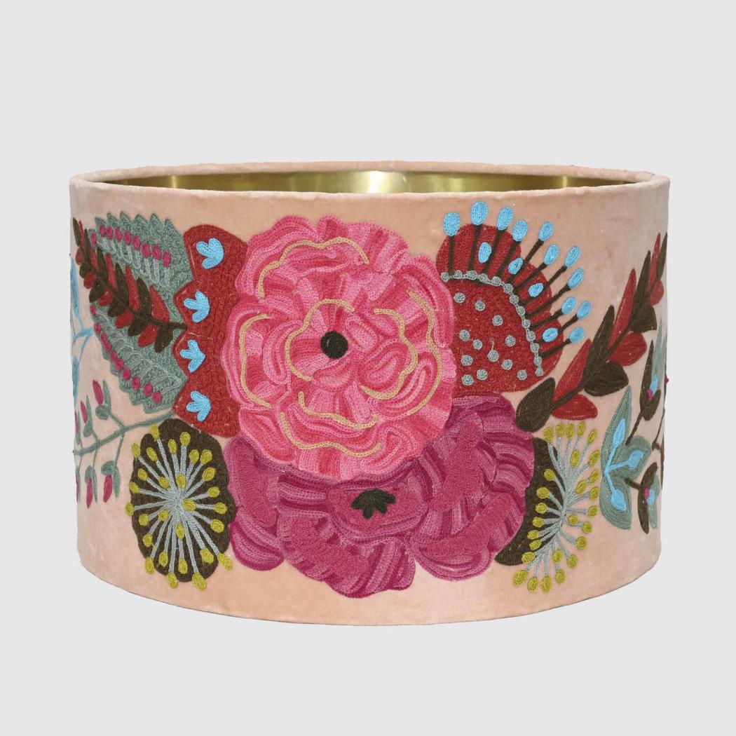 Ruby Star DAHLIA Drum Shade 40x25cm Pink-RUBY STAR-Ozlighting.com.au