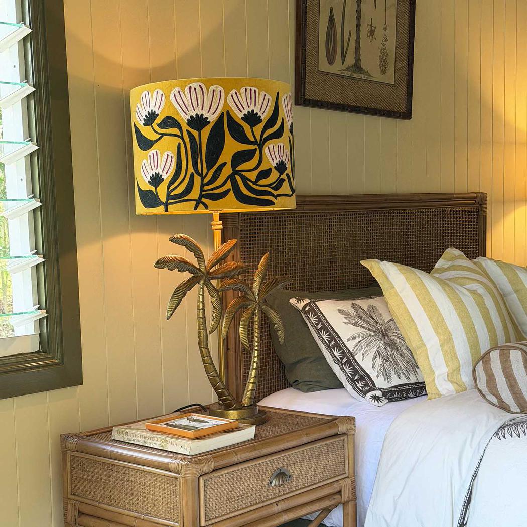 Ruby Star DOUBLE PALM Table Lamp Base Only Antique Gold-RUBY STAR-Ozlighting.com.au