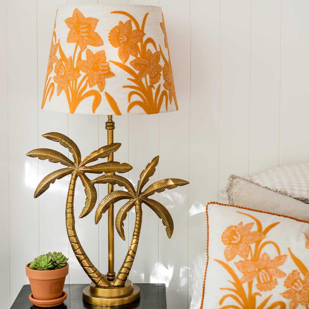 Ruby Star DOUBLE PALM Table Lamp Base Only Antique Gold-RUBY STAR-Ozlighting.com.au