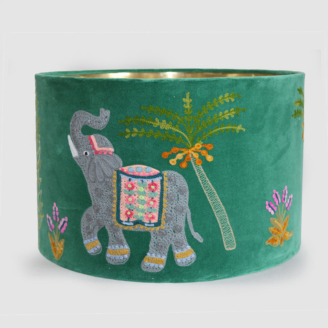 Ruby Star ELEPHANTS 40cm Drum Shade Green-RUBY STAR-Ozlighting.com.au