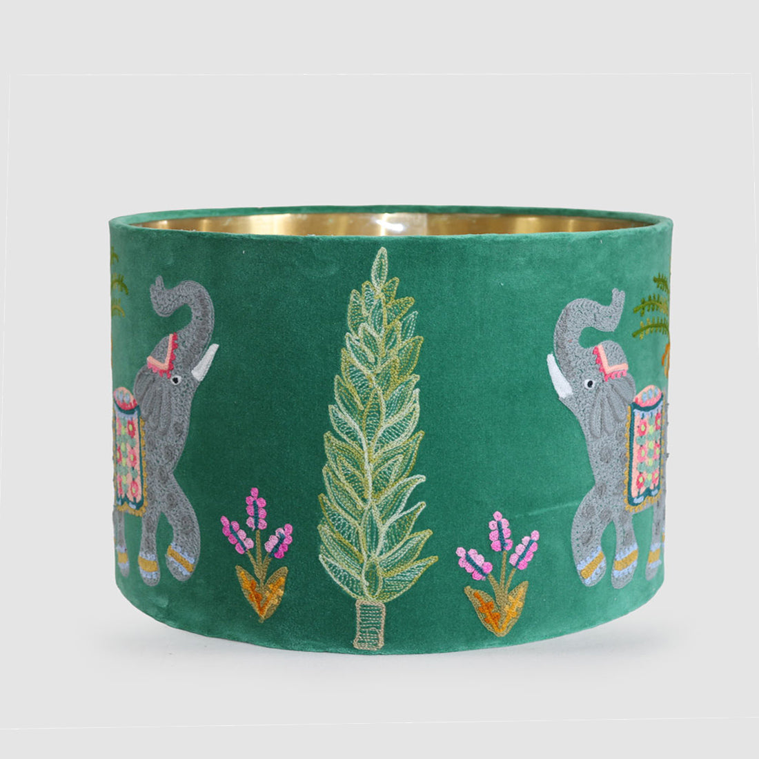 Ruby Star ELEPHANTS 40cm Drum Shade Green-RUBY STAR-Ozlighting.com.au