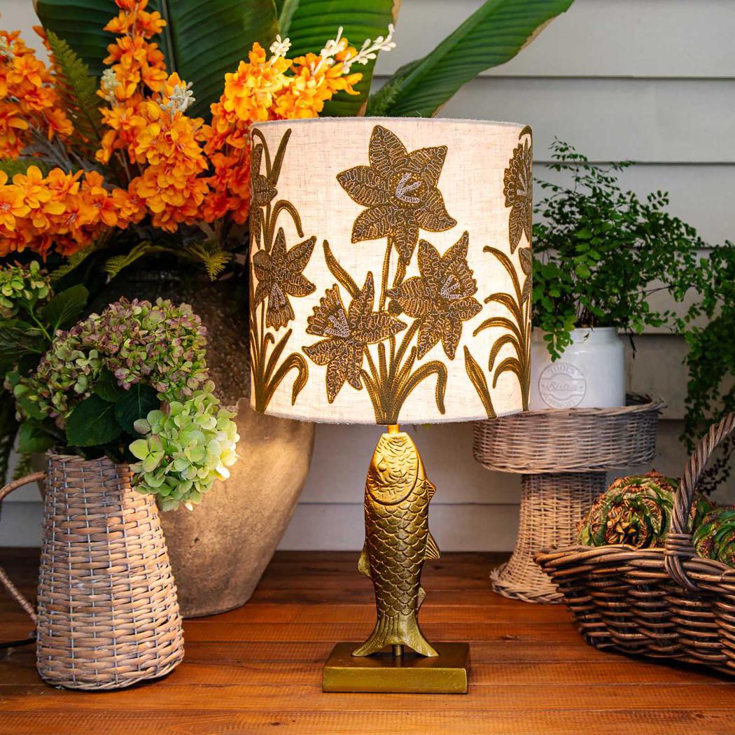 Ruby Star FISH Table Lamp Base Only Antique Gold-RUBY STAR-Ozlighting.com.au