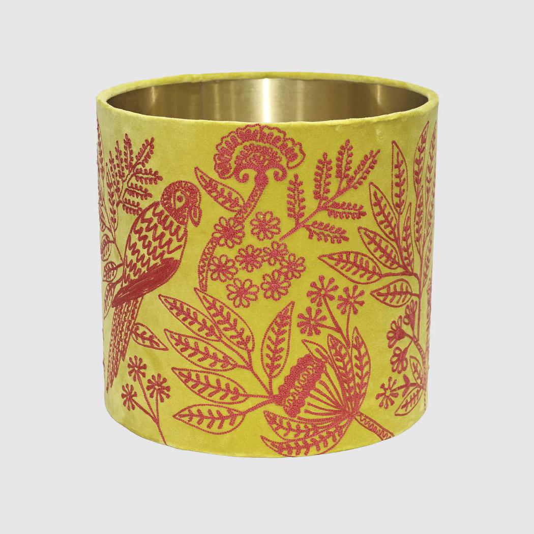Ruby Star JUNGLE BIRD Drum Shade Medium Yellow & Fuchsia-RUBY STAR-Ozlighting.com.au