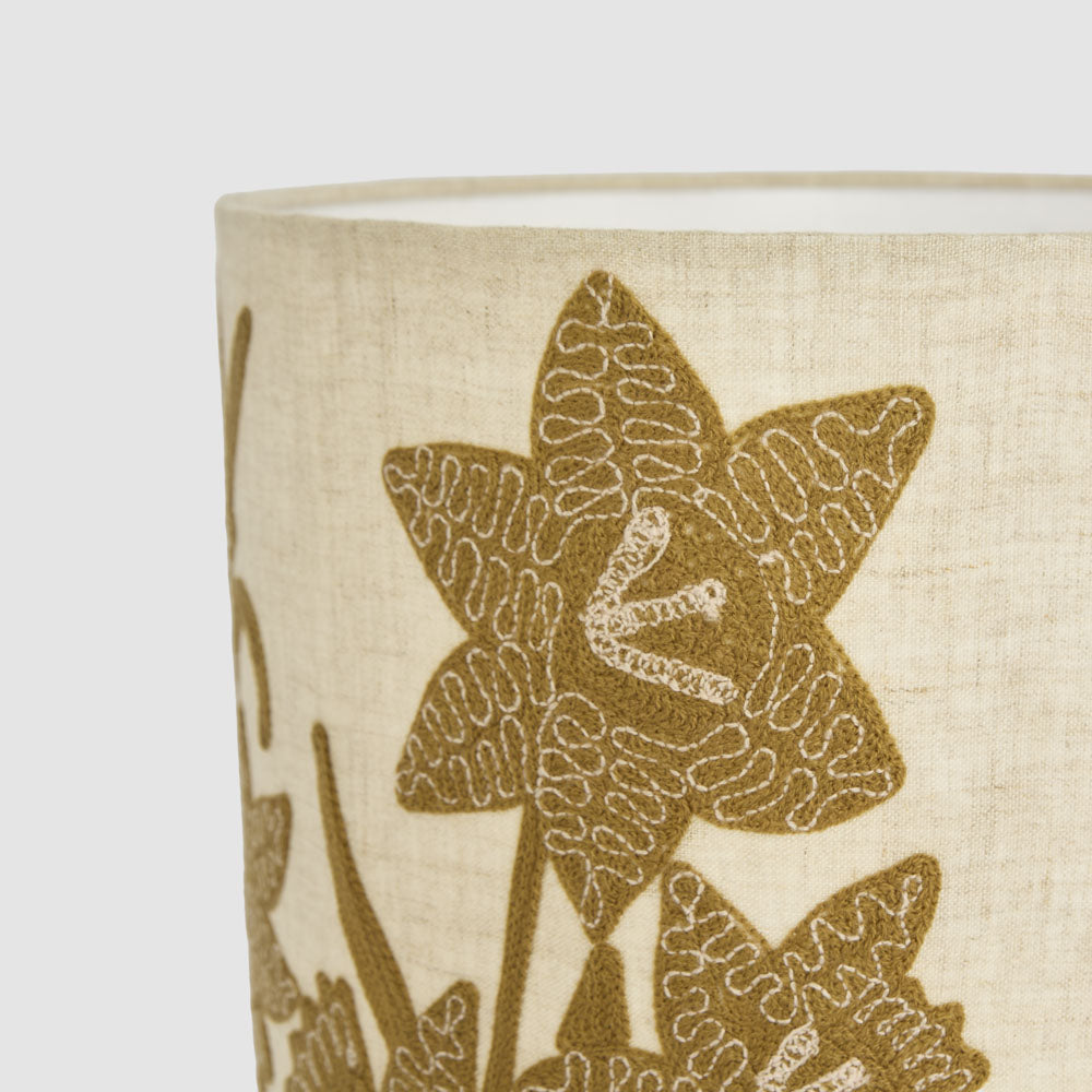 Ruby Star NARCISSUS Linen Drum Shade Butternut-RUBY STAR-Ozlighting.com.au
