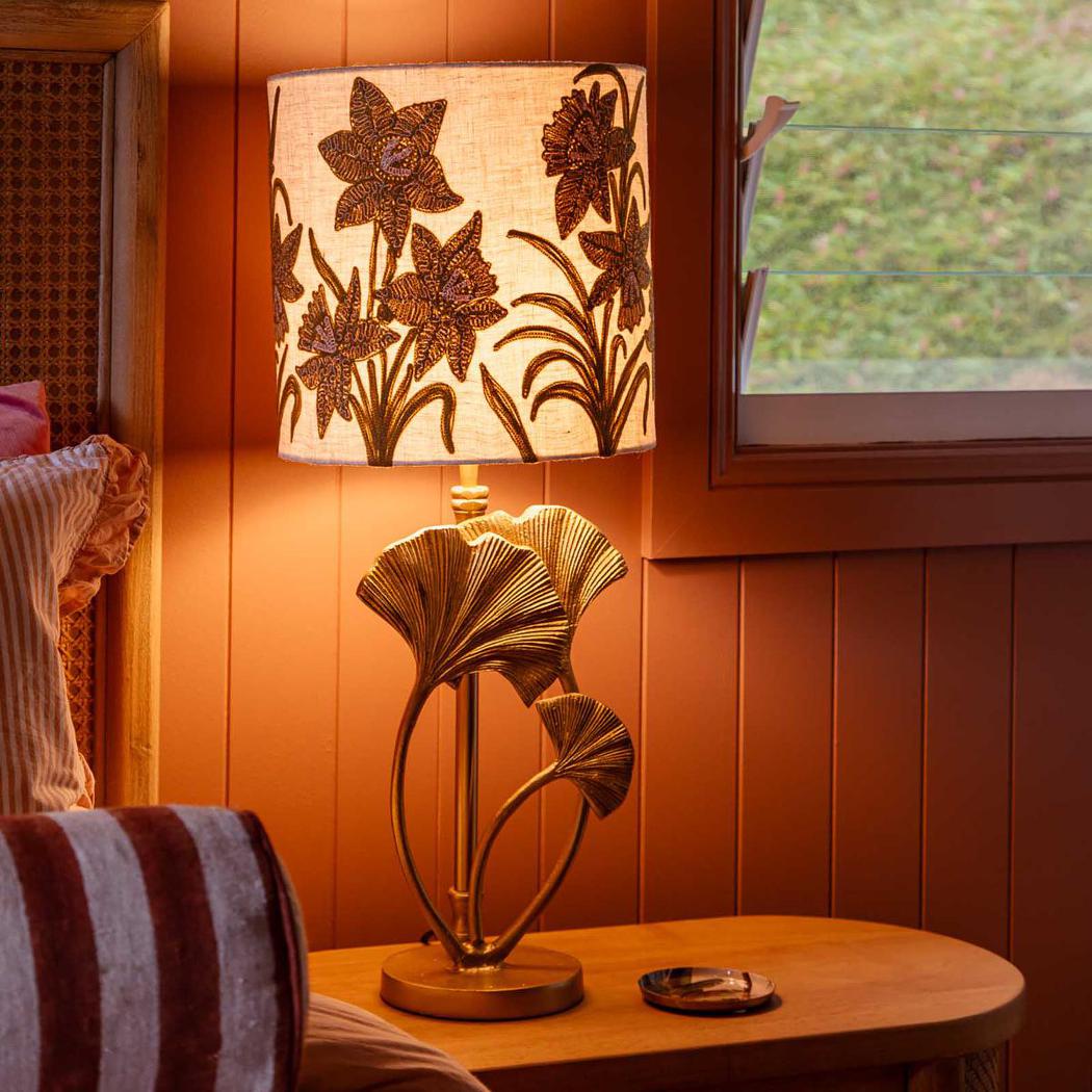 Ruby Star NARCISSUS Linen Drum Shade Butternut-RUBY STAR-Ozlighting.com.au